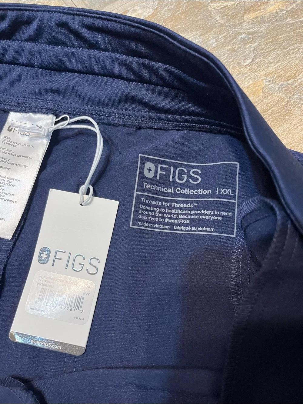 NEW FIGS High Waisted Zamora Jogger Scrub Pants Womens 2XL Blue W22SW2012 - Picture 3 of 7